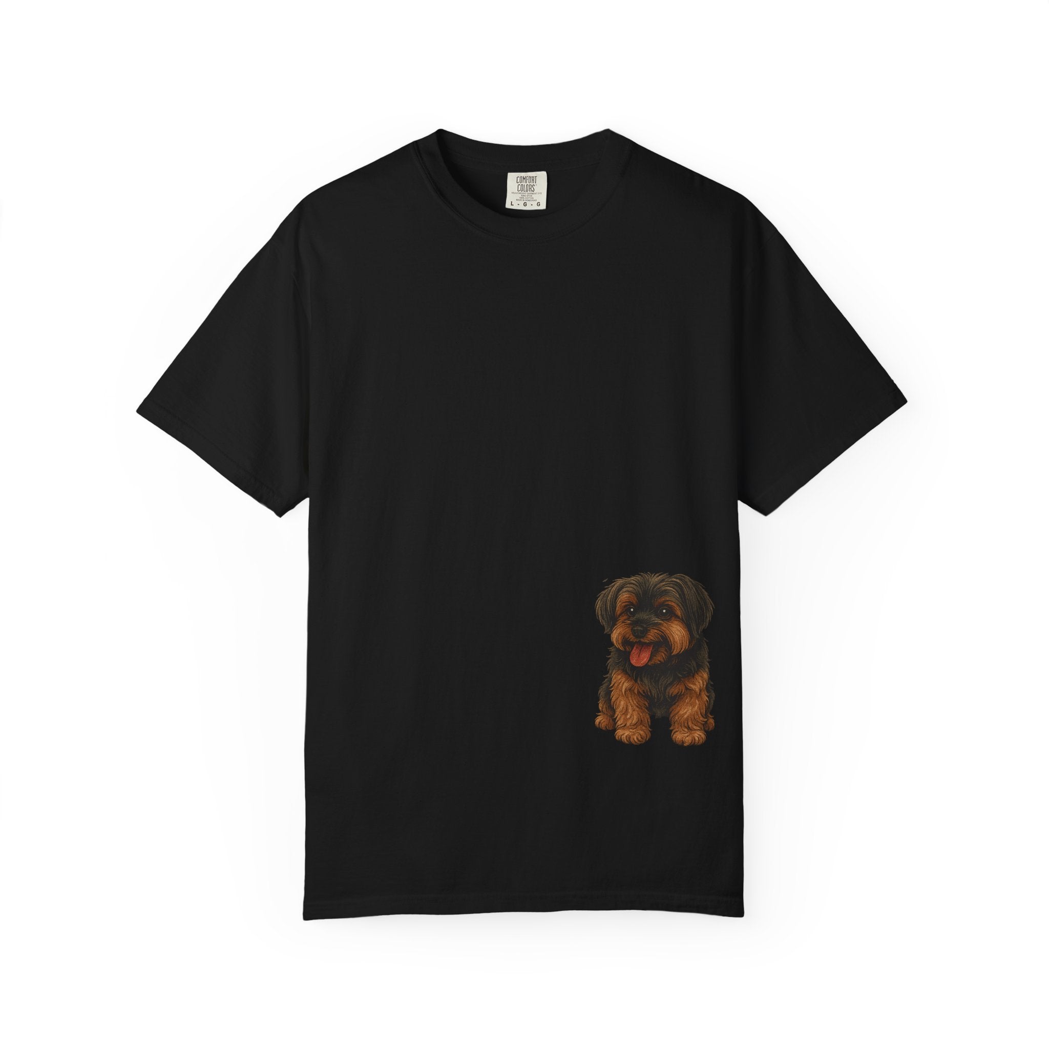 Puppy Pocket Tee — Cute Yorkie Dog Graphic T-Shirt