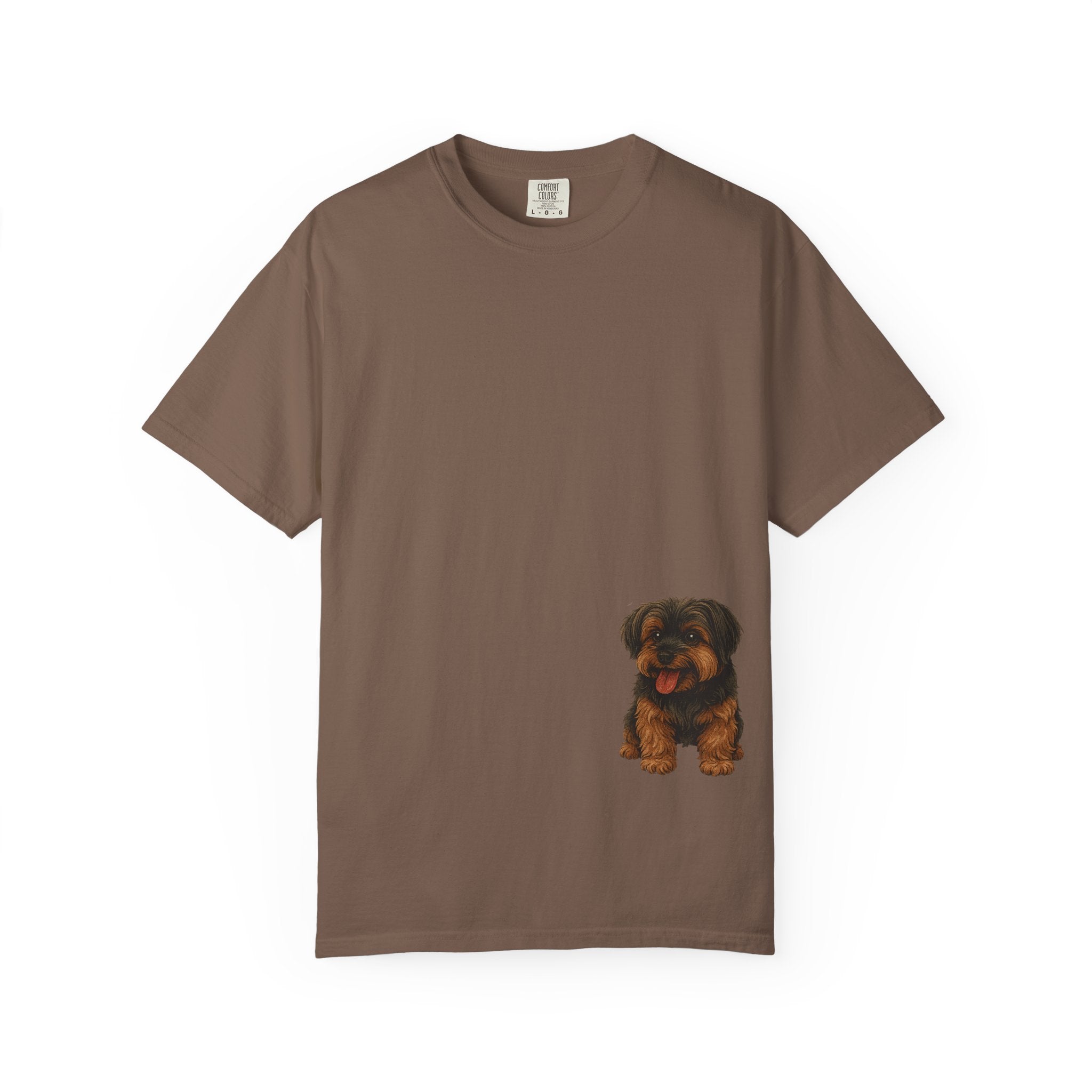 Puppy Pocket Tee — Cute Yorkie Dog Graphic T-Shirt