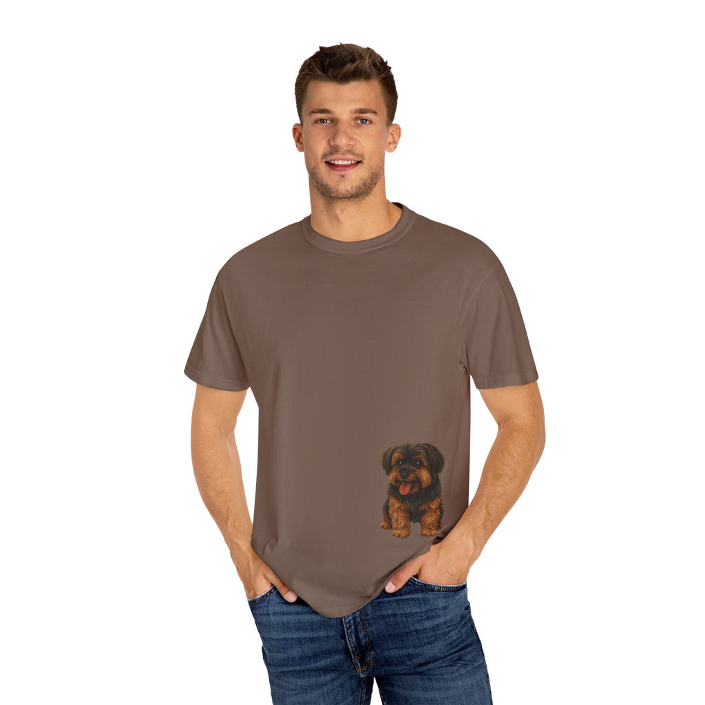 Puppy Pocket Tee — Cute Yorkie Dog Graphic T-Shirt