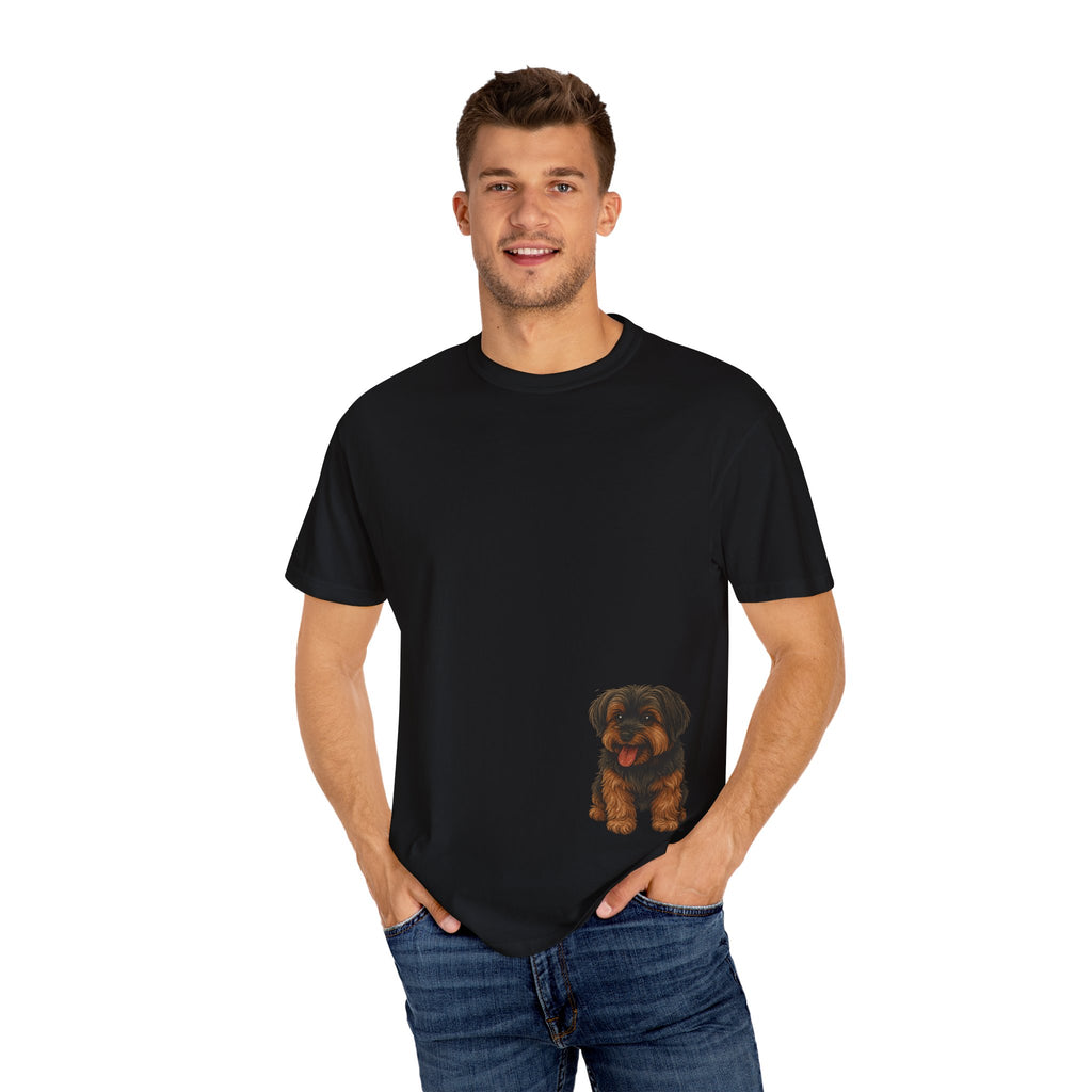 Puppy Pocket Tee — Cute Yorkie Dog Graphic T-Shirt